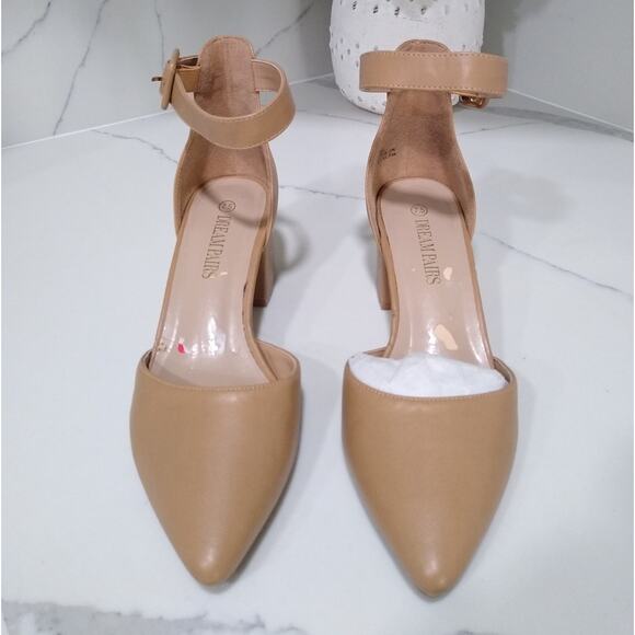 [D104] DREAM PAIRS Pointed Toe Chunky Mid Heel Pumps, Size 7.5 - Picture 3 of 8